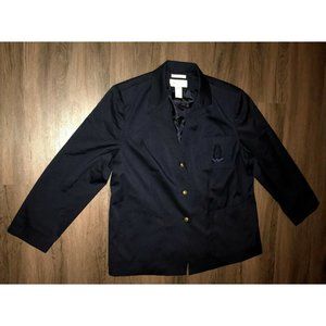 Evan-Picone Blazer Stretch Blue Pocket Crest Womens 20W